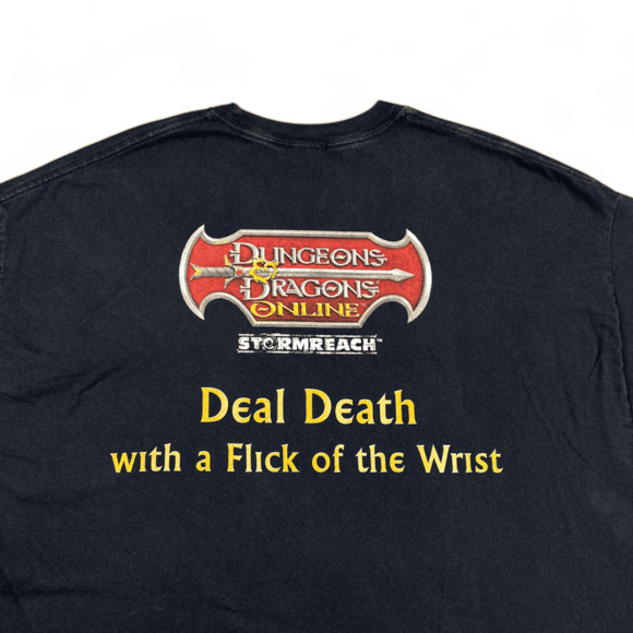 Vintage Dungeons Dragons Shirt Adult XXL 2XL Black Online Video Game Promo Y2K - Picture 4 of 9